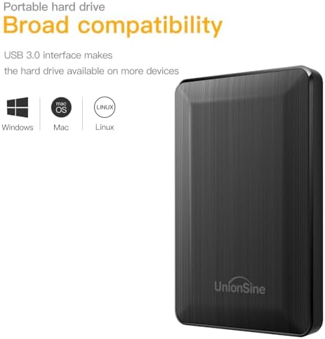 UnionSine 2.5" Portable External Hard Drive 500GB, Black - Image 2