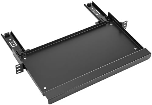 AceOrbit 1U Keyboard Tray 8" Deep, Universal 19" Rack Mount Sliding Shelf Tray 8" Deep for Network Equipment Server Rack or Cabinet by Unknown