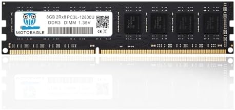 8GB DDR3L 1600MHz PC3L-12800U-11 Non ECC Unbuffered 1.35V 2Rx8 Dual Rank 240 Pin UDIMM Desktop Memory RAM Module Upgrade by motoeagle