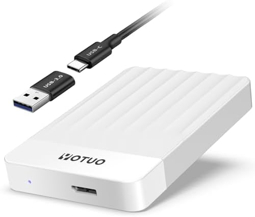 YOTUO 1TB External Hard Drive, Portable Storage Expansion HDD, USB 3.0 & USB-C for PC, Mac, Desktop, Laptop, Smartphone, PS4, Xbox One, Xbox 360, Office & Game, White by YOUTO