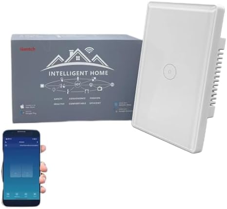 Zigbee Smart Touch Wall Light Switch, App/Voice Control, Night Vision, Tuya Gateway Required (White, 1 Gang（Neutral Wire Required）) by Gantch