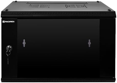 RackPath 6U Wall Mount Network Rack Cabinet – Quiet Cooling Fan, Locking Glass Door, 17.7" Deep (450mm), Removable Locking Side Panels, Fits 19" IT & A/V Equipment - Image 5