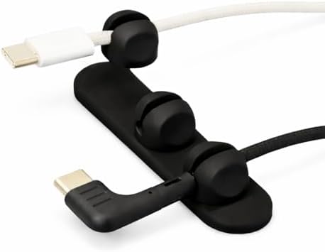 Magnetic Cable Organizer for Desk & Nightstand 3 Clip Cord Holder with One-Hand Access 3M Adhesive Cable Clips, N52 Magnetic Cord Holder for Phone, USB-C & Laptop Cables by Unknown