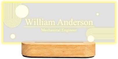 Personalized LED Desk Name Plate – Custom Office Name Sign by HunConcept