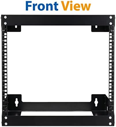 9U Wall Mount Rack Open Frame 19 Inch Server Equipment 2 Post Network Cabinet 18 inches Depth Black by Tedgetal - Image 3