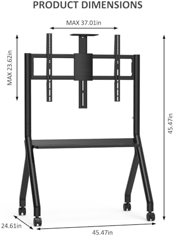 Smart Board Stand, Adjustable Rolling TV Stand, Max Load 220LBS - Image 3