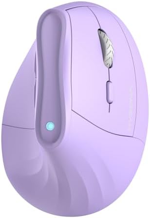 KYSONA Ergonomic Mouse Wireless, Bluetooth Vertical Mouse, 5-Level Adjustable DPI, 2.4G Silent Switch Mice for Windows, MacOS, IPadOS, Laptop, PC, Purple by KYSONA
