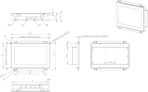 7 Inch Open Frame Capacitive Touchscreen Monitor - 10-Point Touch 1024x600 300 Nits IP65 Waterproof Display VESA Panel Mount - for Kiosk POS HMI Automation Digital Signage 7x24h Industrial Work - Image 4