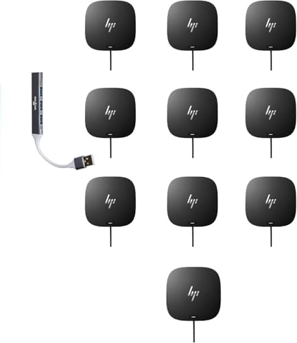 HP USB-C Dock G5-11-in-1 Adapter Bundle with DKZ Hub (Both USB-C and Thunderbolt-Enabled Laptops, PCs, Notebooks - Single Cable for Charging, Networking, or Data Transfers) 10-Pack by HP