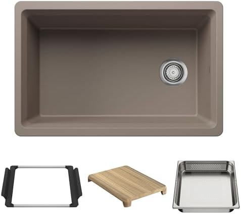 BLANCO Inteos SILGRANIT 30" Single Bowl Workstation Kitchen Sink Truffle by BLANCO