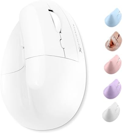 X9 Performance Wireless Vertical Ergonomic Mouse - (BT + 2.4Ghz) - Click in Comfort - Up to 4000 DPI, 6 Button, Rechargeable - Bluetooth Ergonomic Vertical Mouse Wireless - for Mac and PC - White by X9Performance