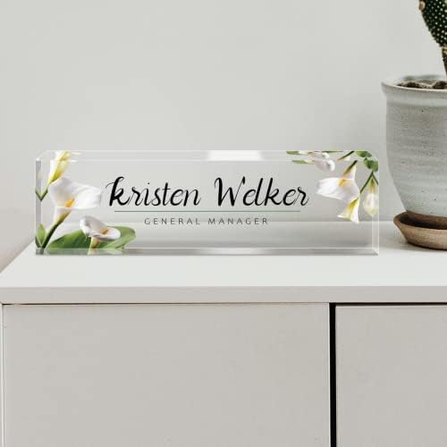 Personalized Office Name Plate for Desk, Custom Employee Appreciation Gifts, Acrylic Desk Name Plate Funny, Desk Decorations Gift, Acrylic Desk Ornaments (Style-Lily)… - Image 5
