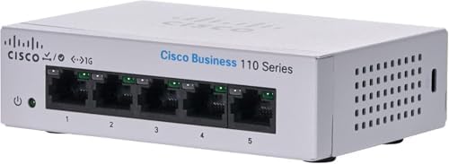 Cisco Business CBS110-5T-D Unmanaged Switch | 5 Port GE | Desktop | Ext PS | Limited Lifetime Protection (CBS110-5T-D-NA) by Cisco