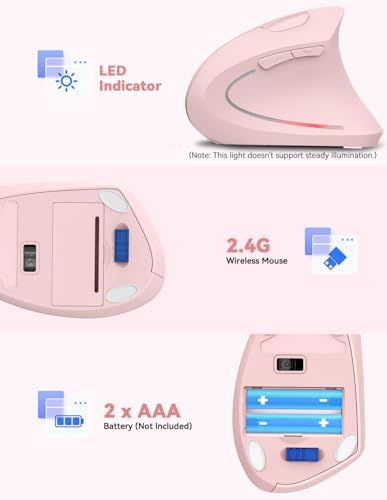TECKNET 2.4G Ergonomic Mouse Vertical Wireless 4800 DPI Carpal Tunnel Mouse - Image 4