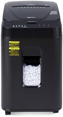 Amazon Basics 150-Sheet Autofeed Micro-Cut Paper and Credit Card Shredder, High Security Level P-4 with 8.5-Gallon Bin, 60-Minute Continuous Run Time, Black - Image 2