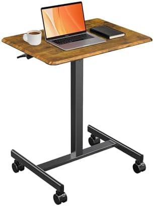 Mobile Standing Desk with Wheels, Small Rolling Desk Adjustable Height by SageNest