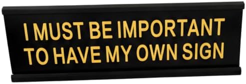 Funny Desk Sign for Office, Black Yellow Nameplate, My Own Sign by Unknown