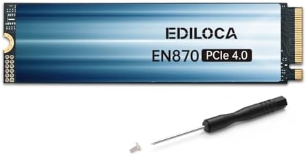 Ediloca 1TB SSD NVMe M.2 2280 PCIe Gen4 x4 Internal Solid State Drive, 1TB NVME SSD Read Speed up to 7400MB/s, Dynamic SLC Cache, Compatible with PS5, Gaming PC, and Laptop(EN870) by EDILOCA