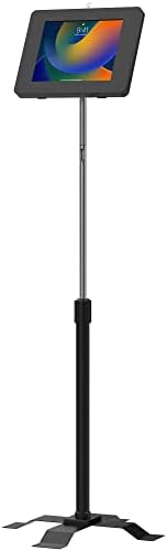 Compact Floor Stand – CTA Floor Stand w/Security Enclosure for iPad 11 (A16) - Pro 11-inch M4 - Air 11-inch M3- iPad 10th Gen - Galaxy Tab & More Tablets - Black (PAD-PARAAFS) by CTADigital