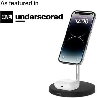 Belkin MagSafe 2 in 1 Wireless Charging Stand, Fast Charger (Renewed) - Image 2