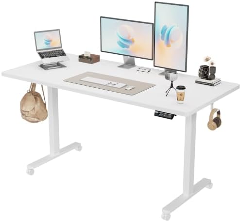 Monomi Large Electric Standing Desk 71“x31.5“ Height Adjustable,White by MONOMI