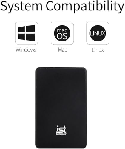 ist computers 500GB External Hard Drive, USB 3.0, Ultra Slim Portable HDD Storage for PC & Mac Laptop, Desktop, PS4, PS5, Xbox One External Storage, Plug and Play Backup Drive, Home, Business, Black - Image 2