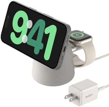 Belkin MagSafe 15W 2 in 1 Wireless Charging Dock, Fast Charger by Unknown