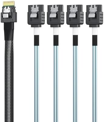 ipolex SlimSAS to SATA, SFF-8654 4i Host/RAID to 4xSATA Target HD, Suitable for Servers, Computers, Hard Drives, and Hosts, 0.5m(1.6ft) - Image 2