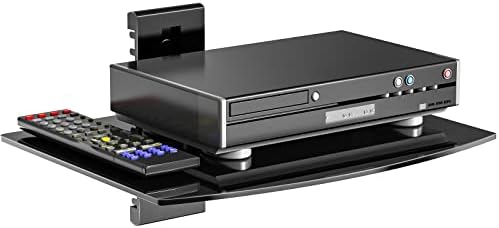 WALI 1 Tier Glass Floating TV Wall Shelf for Projector, DVD Players by WALI
