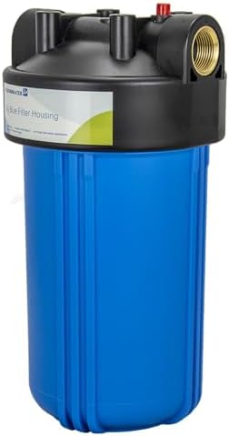 Big Filter Housing, 1" NPT 10 inch Whole House Heavy Duty Water Filter Housing with Pressure Relief Button, 10-Inch, Black/Blue - Image 2