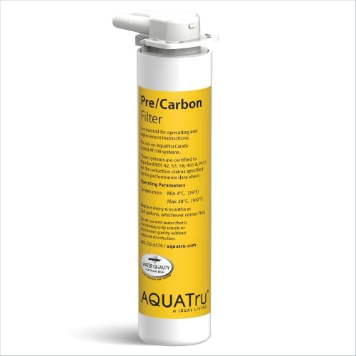AquaTru Carafe AT100 2-Stage Pre/Carbon Filter | Reduces Sand, Silt, Sediment, Rust, and Particles | Activated Carbon Reduces Chlorine Taste and Odors by AQUATRU