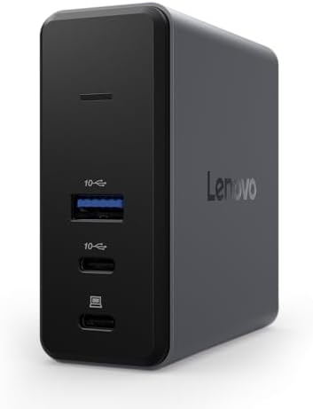 Lenovo GaN Charging Dock, Multiport Docking Station w/ 60W PD, HDMI, USB-C, USB-A, Micro SD, Power Adapter & Dock in One, Compact Design, Sustainable Materials, Home Office Gaming Dock Stand Console by LENOVO