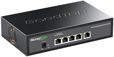 5-Port 10G Managed Switch, Powered by Noctua Silent Fan, Metal Housing by GoodTop