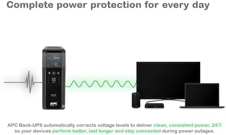 APC UPS 1350VA/810W Pure Sine Wave UPS for Computer, Electronics, BR1350MS - Image 3