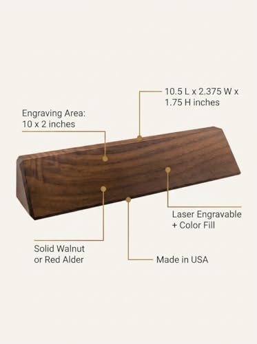 Custom Engraved Wooden Desk Name Plate, Personalized Office Desk Name Sign with Name & Title, Walnut or Red Alder Name Wedge for Desk, Business, Teacher, Doctor, Lawyer, Corporate Office Gift - Image 4