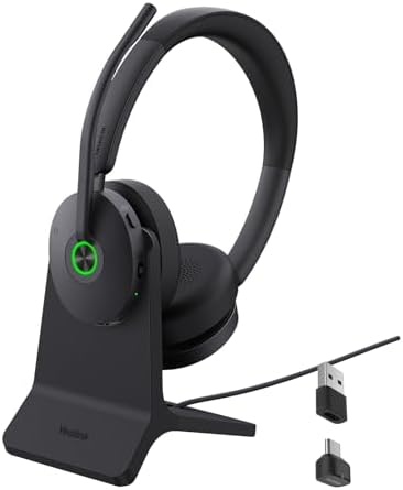 Yealink BH74 AI ANC Wireless Headset with Mic for Work with Charging Dock by RedefineYourWorkplace