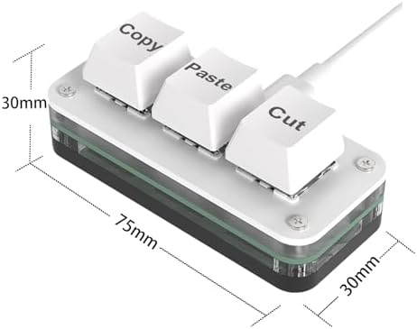 Copy Keyboard, Cut Copy Paste Keypad, One Handed Macro Keypad, Programmable Mechanical Keyboard for Working and Gaming, Shortcut Keyboard for PC, MAC, Laptop (White) - Image 6