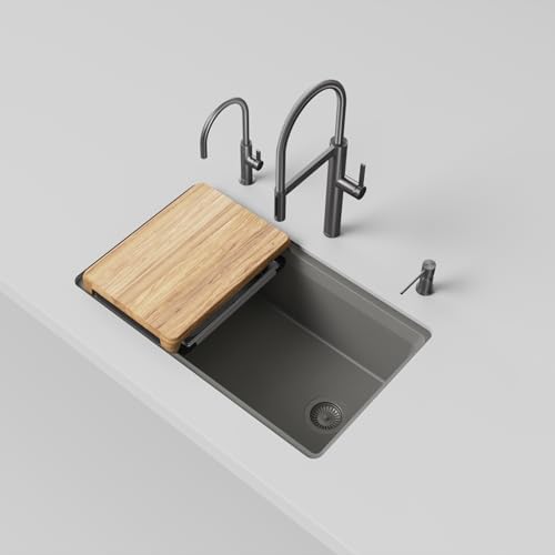 BLANCO Inteos SILGRANIT 33" Single Bowl Workstation Kitchen Sink Gray - Image 3