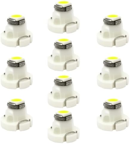 WLJH 10x White T3 Neo Wedge 3030 SMD Chipest 8mm Base Led Car Instrument Cluster Dashboard Gauge Bulb HVAC AC Heater Climate Controls Lamps Switch Indication Interior Light Replacement by WLJH