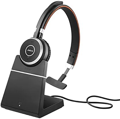 Jabra Evolve 65 SE Mono Wireless Headset - Bluetooth Headset with Noise-Cancelling Microphone, Long-Lasting Battery, and Charging Stand - MS Teams Certified, Works with All Other Platforms - Black by Jabra