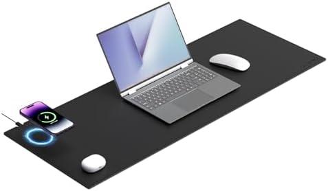 Wireless Charging Mouse Pad, 15W Fast Charge, 31"x11.7" (Left) by Hi-HONX