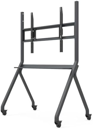 Mobile Smart Board Portable Stand and Rolling Floor TV Cart for 65-86 Inch Interactive Whiteboards or TV, Lockable Wheels, Home Office School Classroom by HUSHIDA