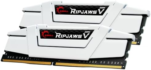 G.SKILL RipjawsV Series DDR4 RAM (XMP) 32GB (2x16GB) Up to 3600MT/s* CL18-22-22-42 1.35V Intel AMD Desktop Computer Memory U-DIMM - White (F4-3600C18D-32GVW) by GSkillInternationalEnterpriseCoLtd