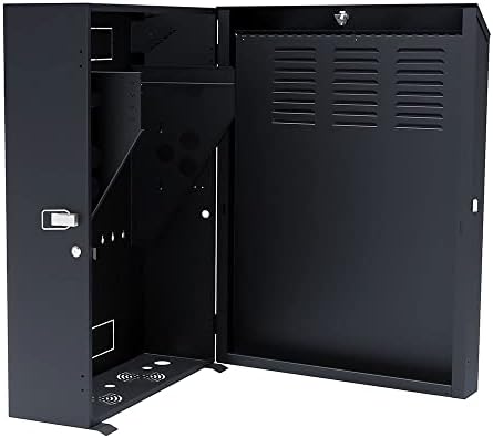 NavePoint 6U Vertical Server Rack Enclosure, Low Profile, 27.5" Deep, Max Weight Capacity 132lbs - 6U Network Cabinet Vertical Wall Mount, Perforated, Black - Image 3