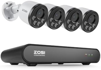 ZOSI 5MP PoE Security Camera System with Audio, 4pcs 4MP Metal Cam, NO HDD by ZOSI