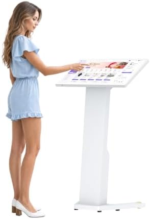 21.5 Inch Touch Screen Self Service Kiosk, 500-Nit FHD 1080P Floor Standing Digital Signage Display with Android 13, Interactive Kiosk for Check-in, Wayfinding, Retail and Advertising by QIXZOCV