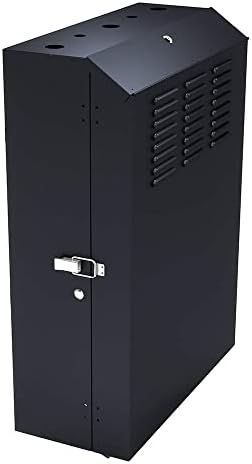 NavePoint 6U Vertical Server Rack Enclosure, Low Profile, 27.5" Deep, Max Weight Capacity 132lbs - 6U Network Cabinet Vertical Wall Mount, Perforated, Black by NavePoint