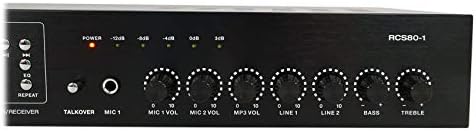Rockville RCS80-1 70v Restaurant Amplifier with 8 White Cube Speakers - Image 3