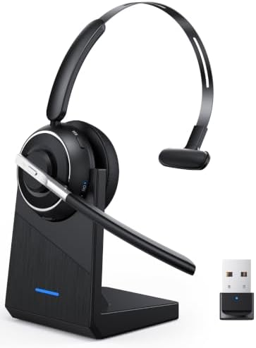 Wireless Headset with Mic for Work Bluetooth Headset with Microphone for PC by OTYHVV