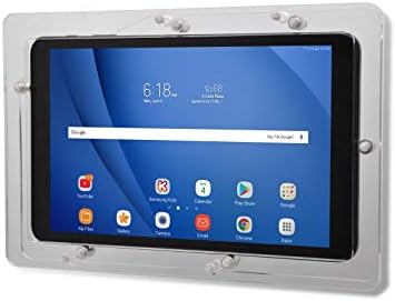 Anti-Theft Acrylic VESA Enclosure for Galaxy TAB A E S 8" 8.4" Tablet with Free Wall Mount Kit & 90-Degree Angle Charge Cable (TAB A 8.0 2018 SM-T387, Clear) by TABcare